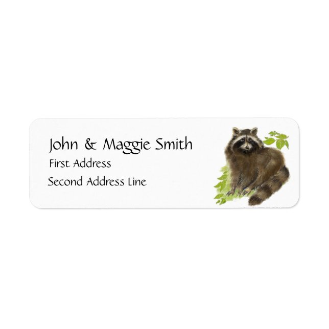 Cute Raccoon Animal, Address Label (Front)