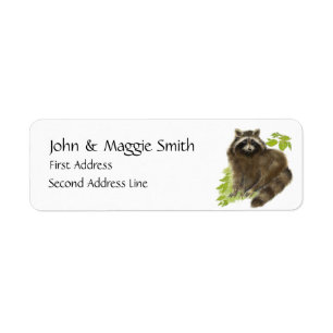 Cute Raccoon Animal, Étiquette de adresse