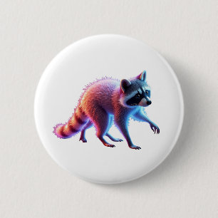 Cute Raccoon Art 2 Inch Round Button