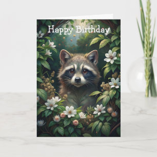 Cute Raccoon Birthday Card