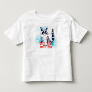 Cute raccoon birthday gift toddler t-shirt