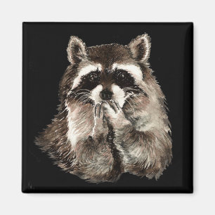 Cute Raccoon Blowing Kisses Humour animal art Magnet