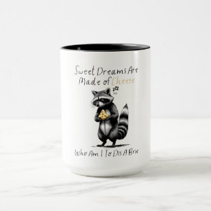 Cute Raccoon Brie Pun Sweet Cheese Food Saying Mug