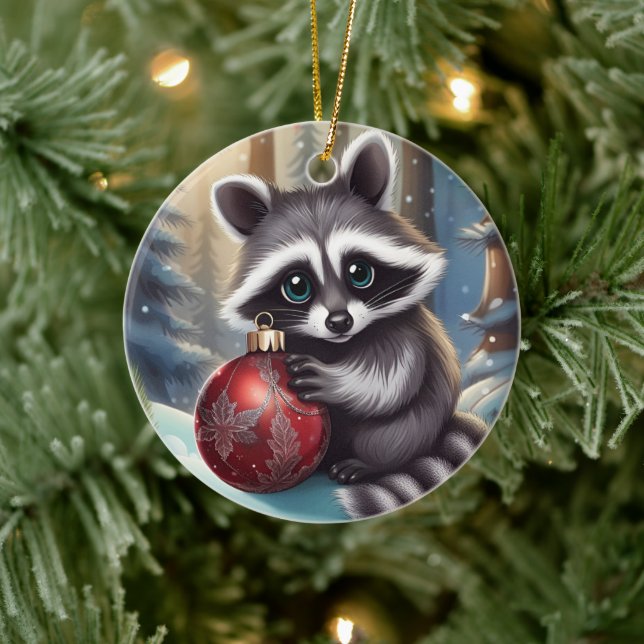 Cute Raccoon Christmas ornament  (Tree)