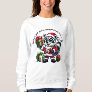 Cute raccoon dressed as Santa with colourful gifts Sweatshirt
