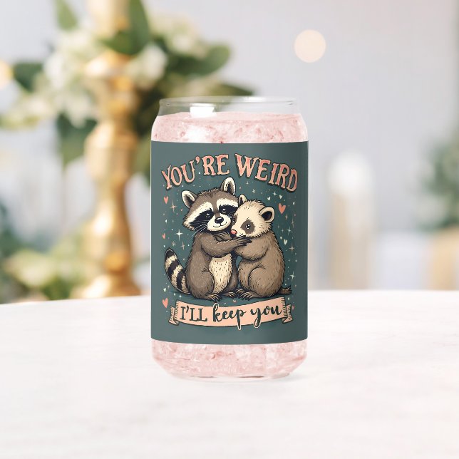 Cute Raccoon et Ferret Hug avec citation amusante (Insitu (Mariage))