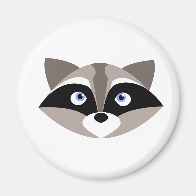 Cute Raccoon Face Magnet (Front)
