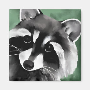 Cute Raccoon Face Magnet