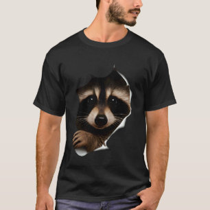 Cute Raccoon Face Peeking for Raccoon Lovers T-Shirt