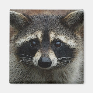Cute Raccoon Face Photo Magnet