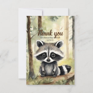 Cute Raccoon Gender Neutral Baby Shower Thank You Card