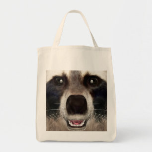 Cute Raccoon Head Funny Animal Portrait Tote Bag