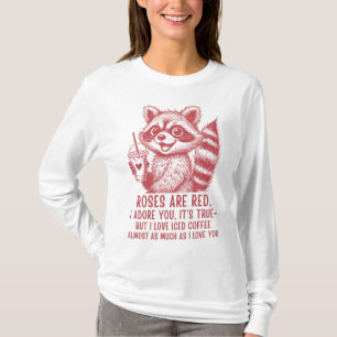 Cute Raccoon Iced Coffee Love Shirt