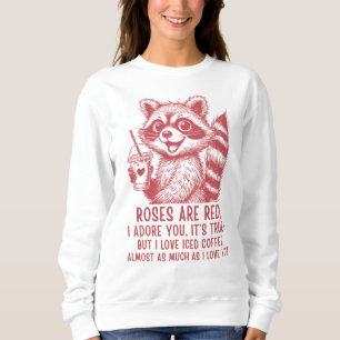 Cute Raccoon Iced Coffee Love Sweatshirt