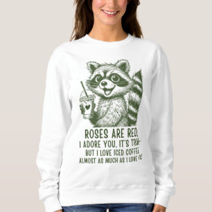 Cute Raccoon Iced Coffee Love Sweatshirt
