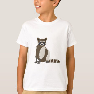 Cute Raccoon in Pine Forest Illustration T-Shirt