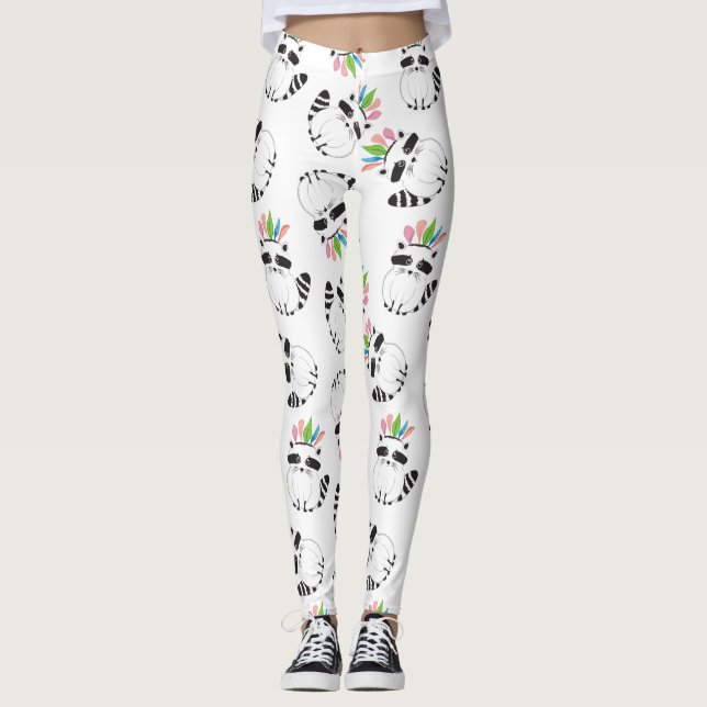 Cute Raccoon Leggings (Front)