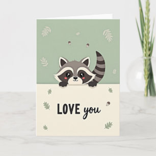 Cute Raccoon Love You Card