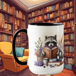 Cute raccoon lovers add monogram mug