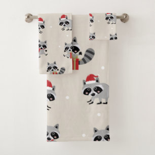 Cute Raccoon Motif de Noël