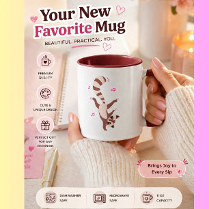 cute raccoon mug Cute Dancing Raccoon Mug –Funny B