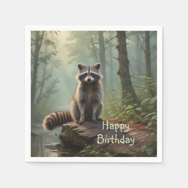 Cute Raccoon Napkin (Front)