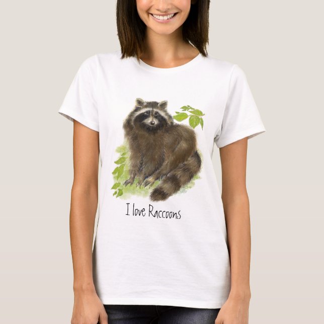 Cute Raccoon Nature T-Shirt (Front)