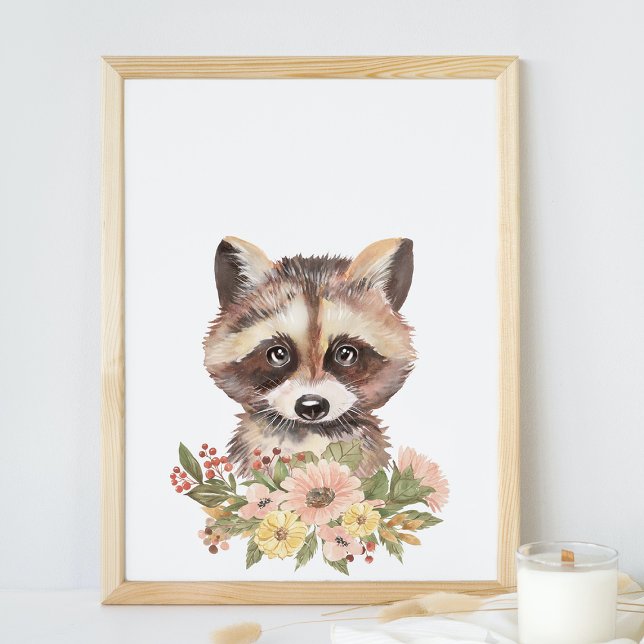 Cute Raccoon Nursery Wall Art Décor, Baby Gift (Creator Uploaded)
