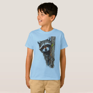 Cute Raccoon on Tree Kids’ T-Shirt