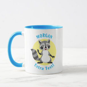 Cute Raccoon, Personalize Name & Message Mug