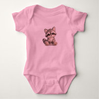 Cute Raccoon Plush Baby girl T-Shirt Gift Design