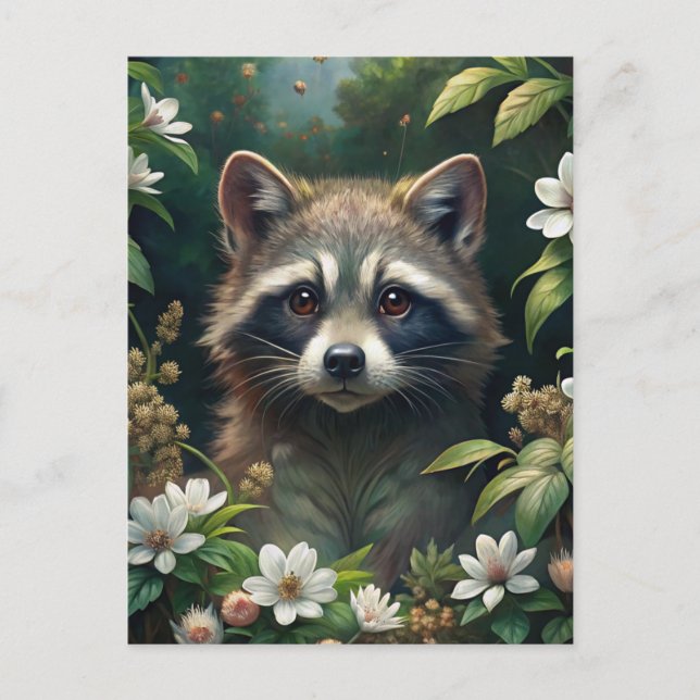 Cute Raccoon Postcard (Front)