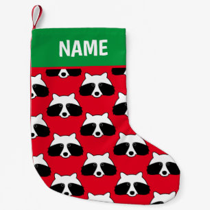 Cute raccoon print Holiday sock Christmas stocking