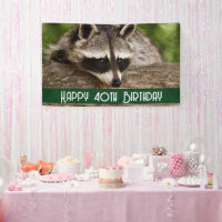 Cute Raccoon Resting on a Log Birthday