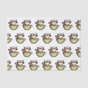 Cute Raccoon Teacup Whimsical Woodland Tissue Paper
