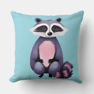 Cute Raccoon Throw Pillow