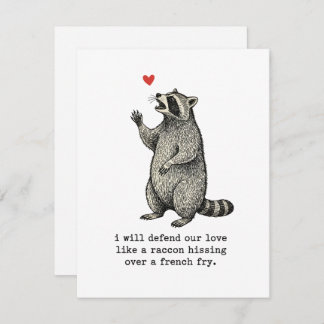 Cute Raccoon Valentine Card Funny Love for Couple