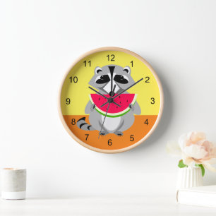 Cute Raccoon Wildlife Clock