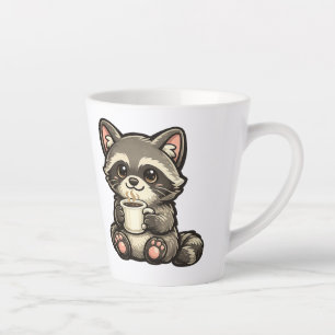 Cute Raccoon with Coffee – Cozy Kawaii Animal Latte Mug