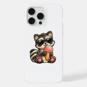 Cute Raccoon With Ice Cream And Sunglasses iPhone 15 Pro Max Case