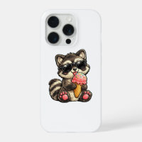 Cute Raccoon With Ice Cream And Sunglasses