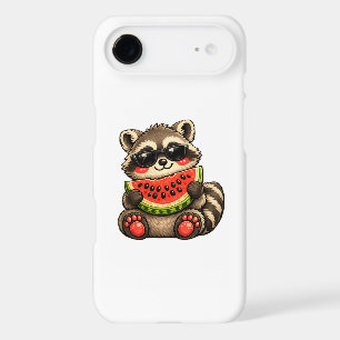 Cute Raccoon with Watermelon