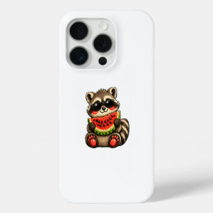 Cute Raccoon with Watermelon iPhone 15 Pro Case