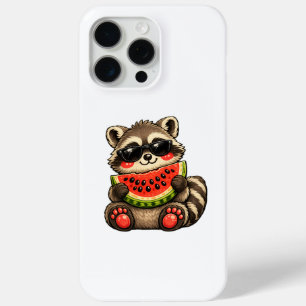 Cute Raccoon with Watermelon iPhone 15 Pro Max Case