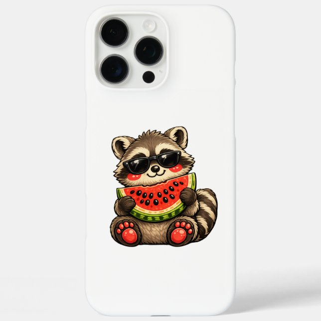 Cute Raccoon with Watermelon Case-Mate iPhone Case (Back)