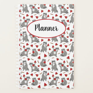 Cute raccoon with watermelon personalized planner