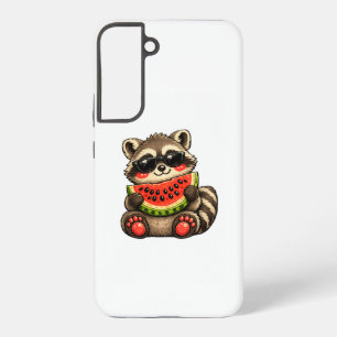 Cute Raccoon with Watermelon Samsung Galaxy Case