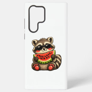 Cute Raccoon with Watermelon Samsung Galaxy Case