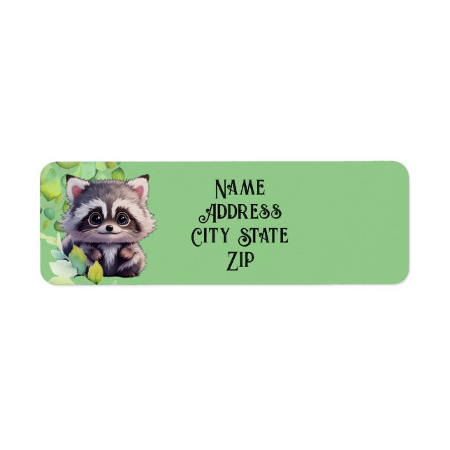 Cute raccoon woodland animals forest friends  (Front)