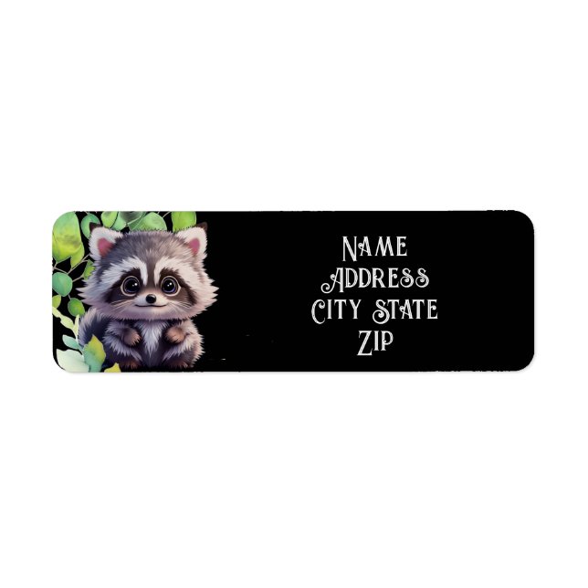 Cute raccoon woodland animals forest friends  (Front)